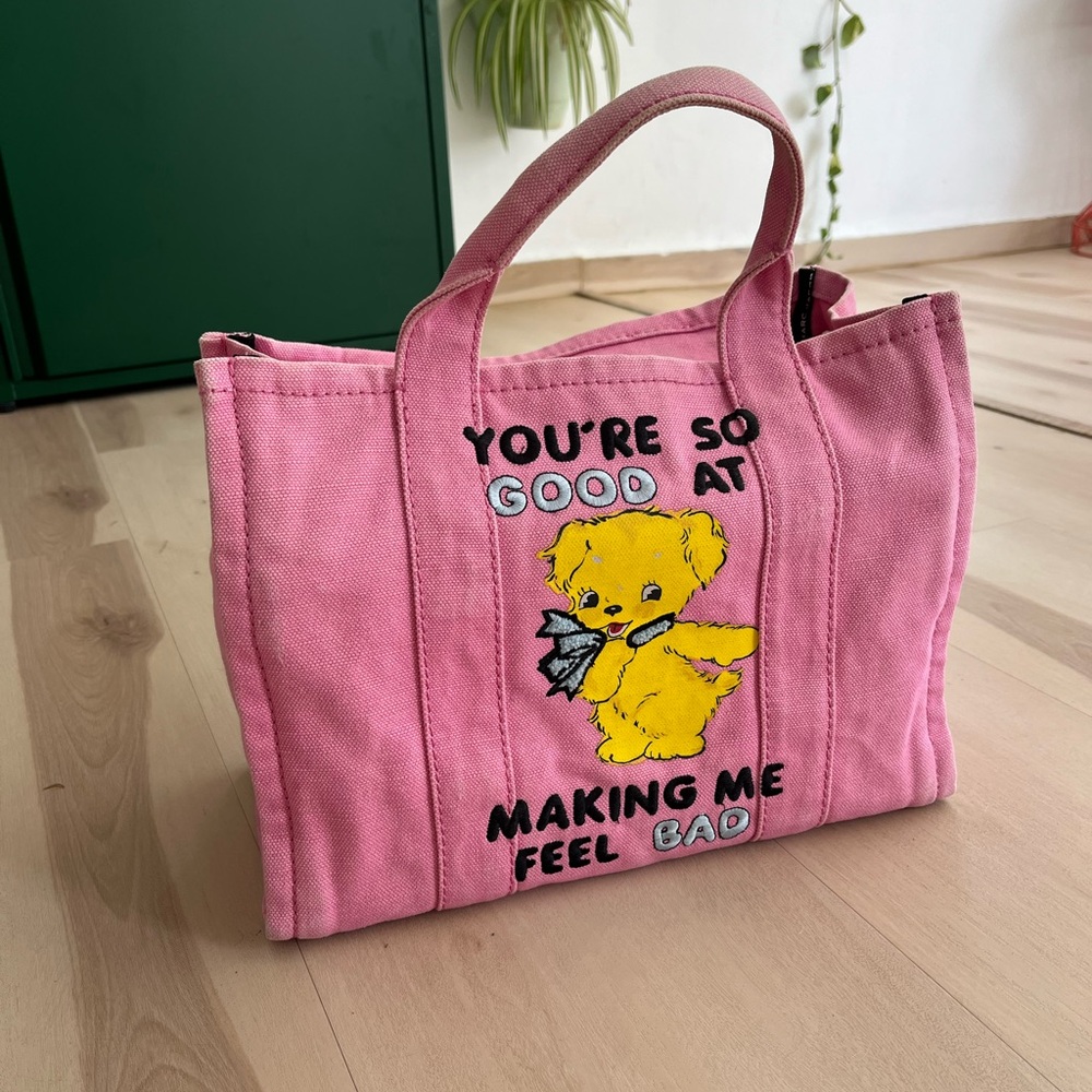 Marc Jacobs Magda Archer Pink Canvas Tote Bag